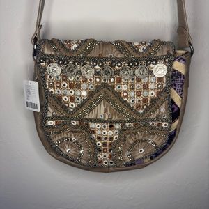 NWT FREE PEOPLE BOHO CROSSBODY EMBELLISHED BAG